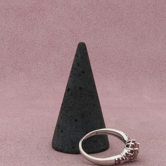 chuck clemency sterling silver morganite & pink tourmaline halo ring size 8.75 - Picture 3 of 3